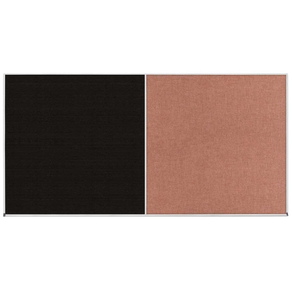 United Visual Products Enclosed Corkboard, 1 Door, 24"x36", 4" Fra UV3415-SATIN-RUBBER - main